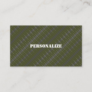 Military Armed Forces Recruiter Camo Gun Green B/W Business Card