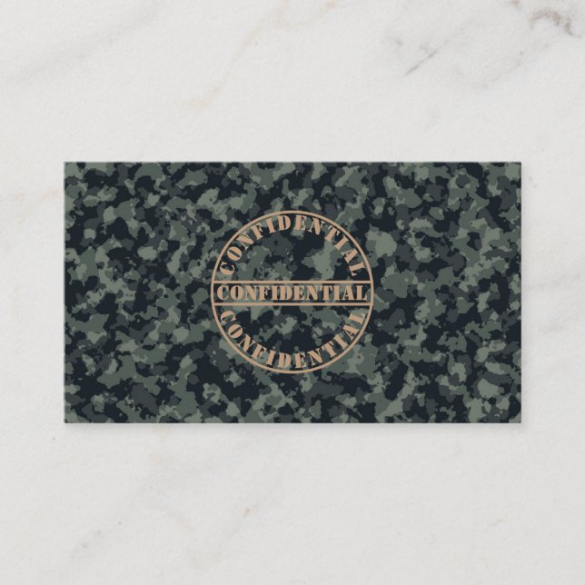 Military Armed Forces Recruiter Camouflage Style C Business Card (Front)