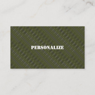 Military Armed Forces Recruiter GI Army Green B/W  Business Card