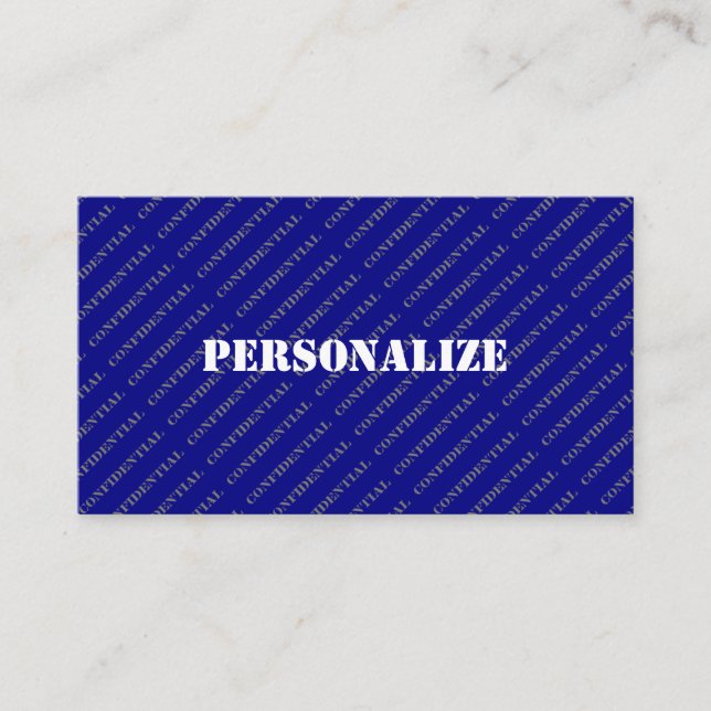 Military Armed Forces Recruiter Style Blue Ocean Business Card (Front)