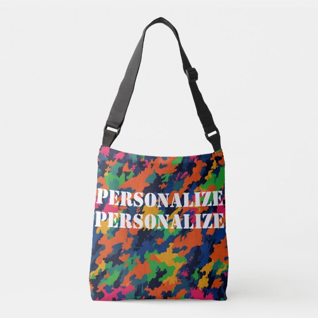 Military Armed Forces Style Camouflage Neon       Crossbody Bag (Front)