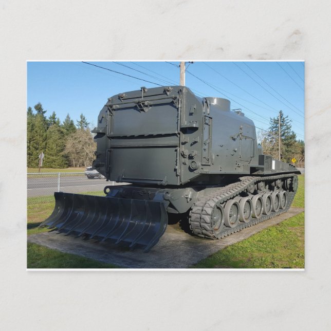 Military Armoured Bulldozer Postcard (Front)