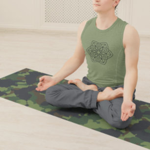 Military Army Camouflage Green Brown Yoga Mat