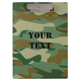 Military army green camouflage colour clipboard