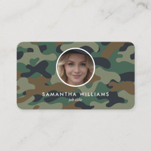 Military Army QR Photo Business Card