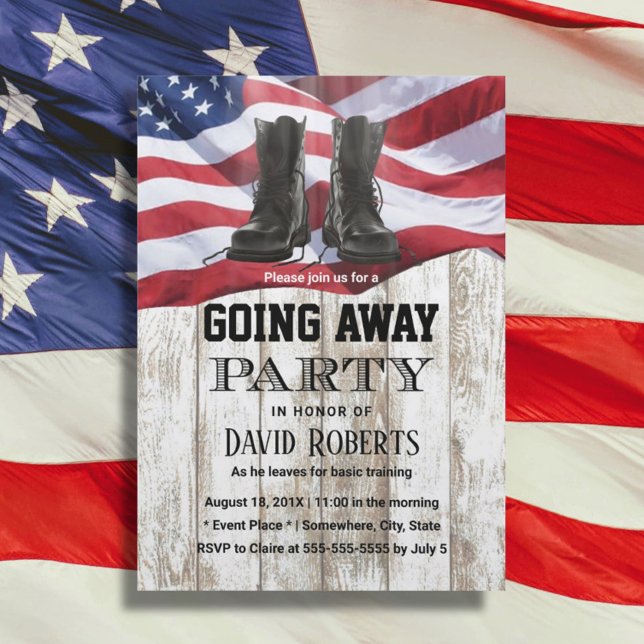 Military Army Rustic Solider Going Away Party Invitation (Creator Uploaded)