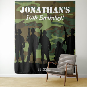 Military Army Soldier Photo Backdrop Tapestry