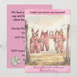 Military Baby Girl Shower Invitation