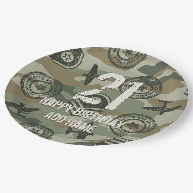 Military badges paper plate (Angled)