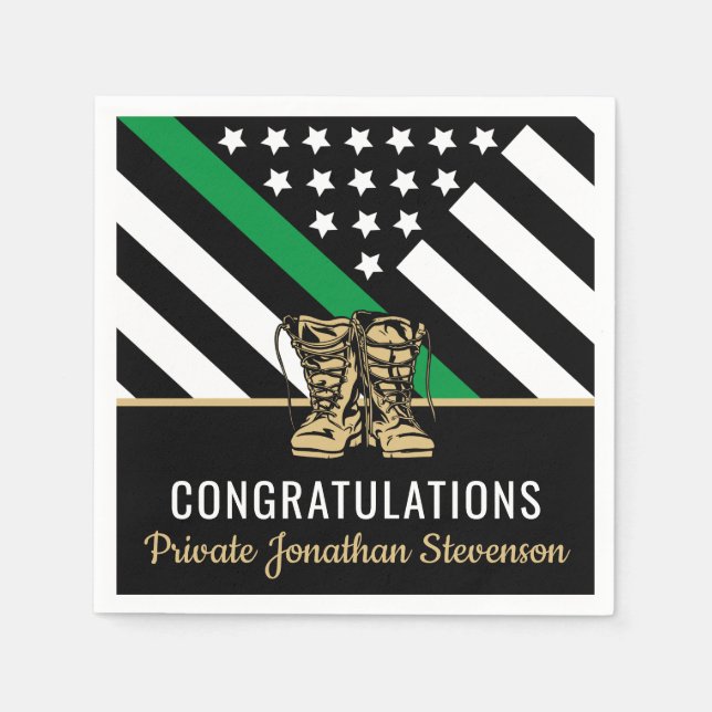 Military Basic Training Patriotic Graduation Party Napkin (Front)