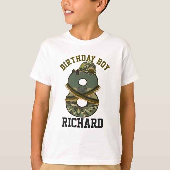 Military Birthday Boy Eight Soldier T-Shirt (Front)