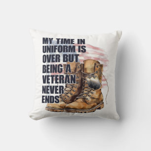 Military Boot Dog Tag Veteran Cushion