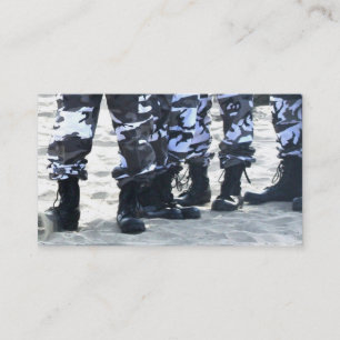 Military boots business cards