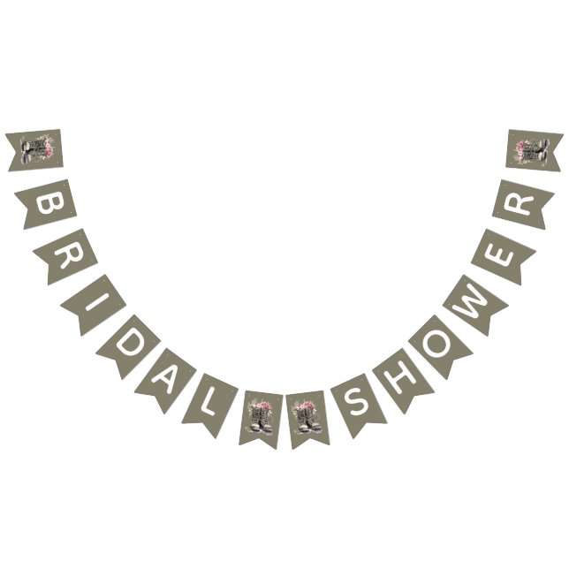 Military Boots Themed Bridal Shower Decorations Bunting (All)