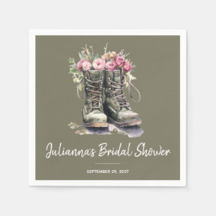 Military Boots Themed Bridal Shower Napkin