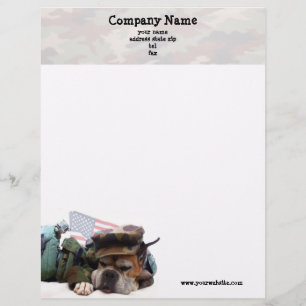 Military Boxer Dog Letterhead