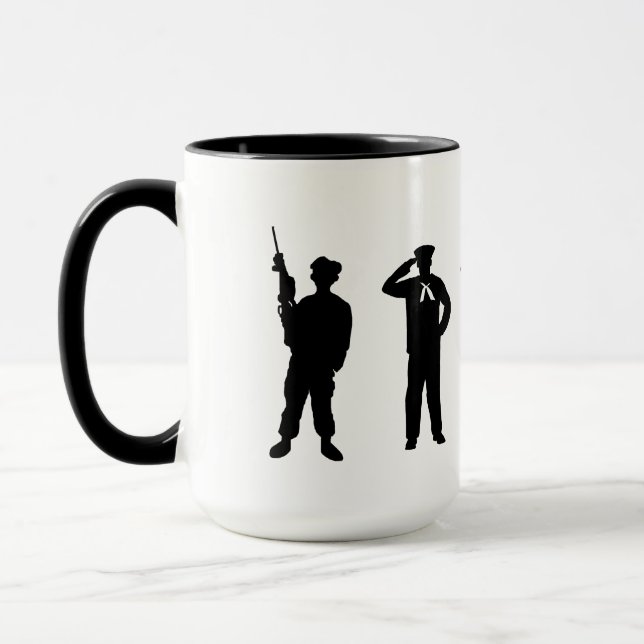 Military Branches Silhouettes Mug (Left)