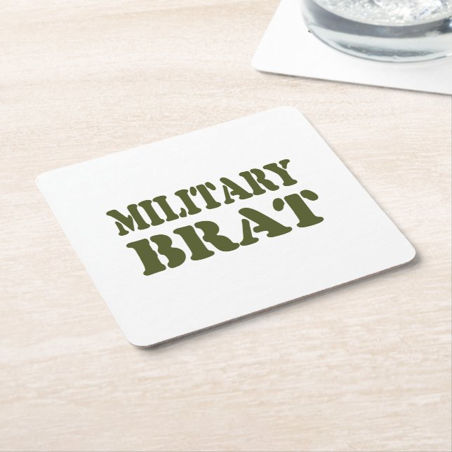 MILITARY BRAT SQUARE PAPER COASTER (Angled)
