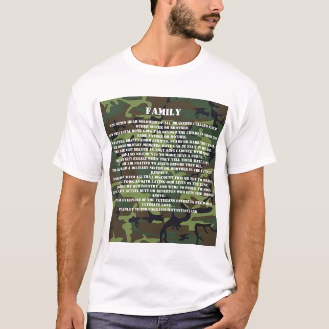 Military Brother's and Sister's poem called Family T-Shirt (Front)