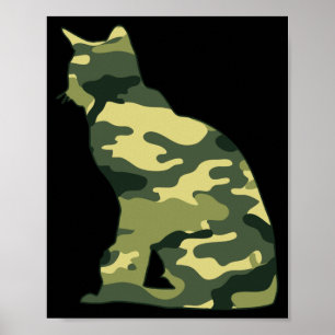 Military Burmese Camo Men Print Cat Kitty Veteran