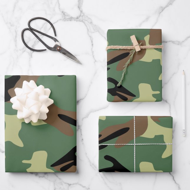 Military Camo Camouflage Wrapping Paper Sheets (Front)