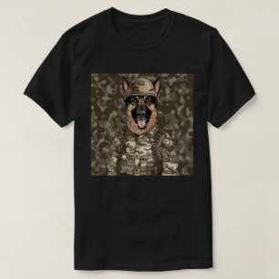 Military Camo German Shepherd T-Shirt