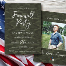 Military Camo Photo Farewell I Going Away Party