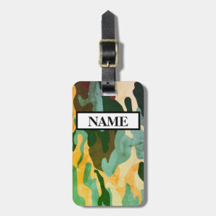 Military Camouflafe , Custom Name Luggage Tag