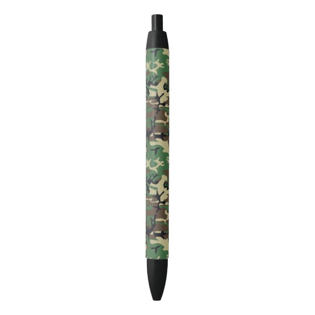 Military Camouflage Black Ink Pen (Front Vertical)