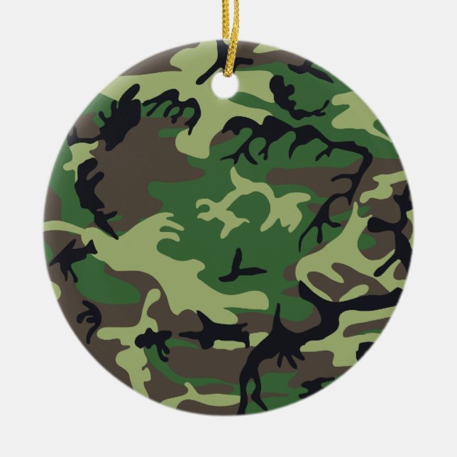 Military Camouflage Ceramic Tree Decoration (Front)
