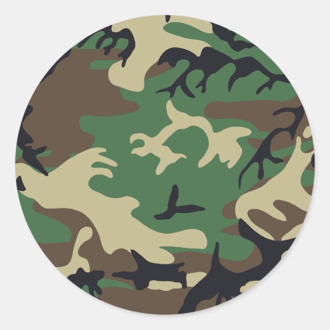 Military Camouflage Classic Round Sticker (Front)