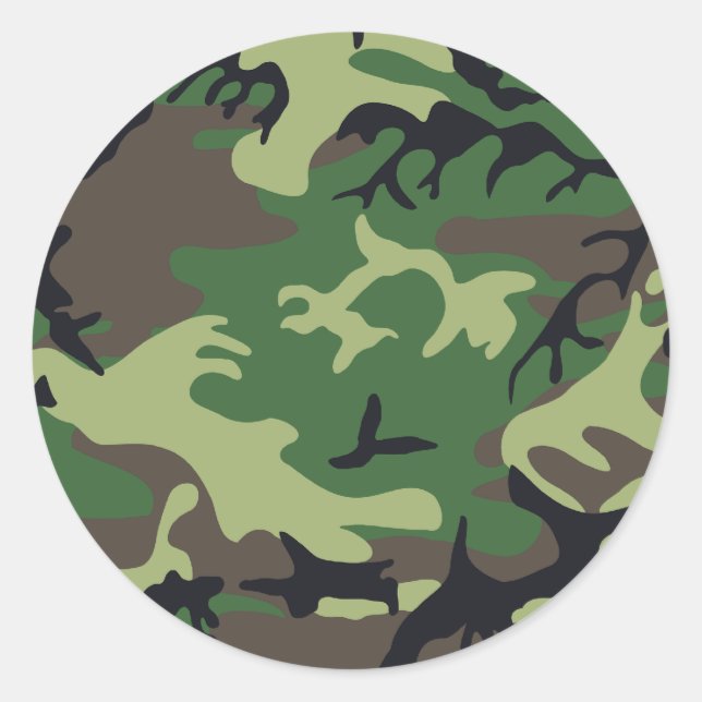 Military Camouflage Classic Round Sticker (Front)
