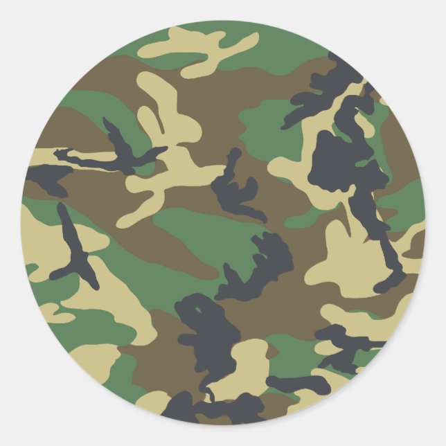 Military Camouflage Classic Round Sticker (Front)
