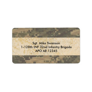 Military Camouflage Custom Personalised Label