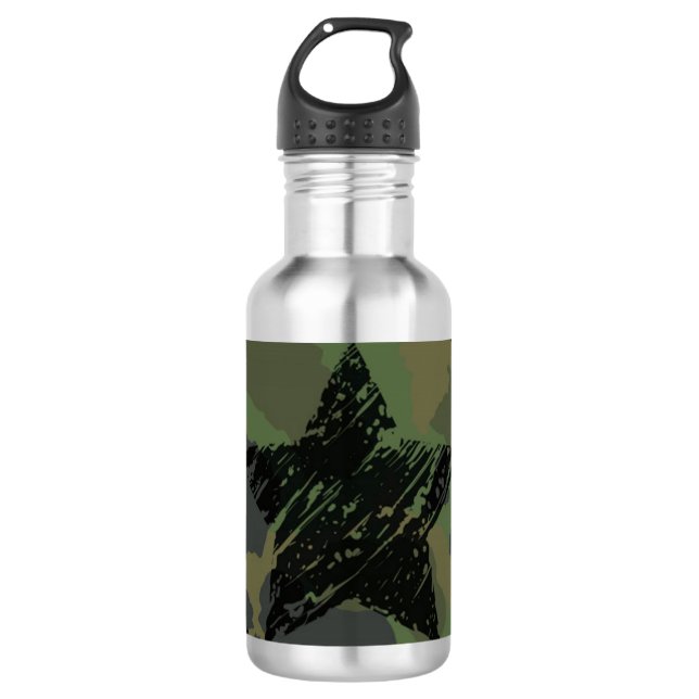 military camouflage design 532 ml water bottle (Front)