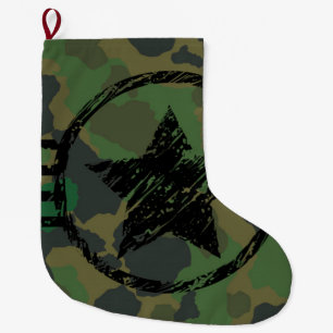 military camouflage design large christmas stocking