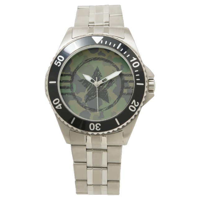 military camouflage design watch (Front)