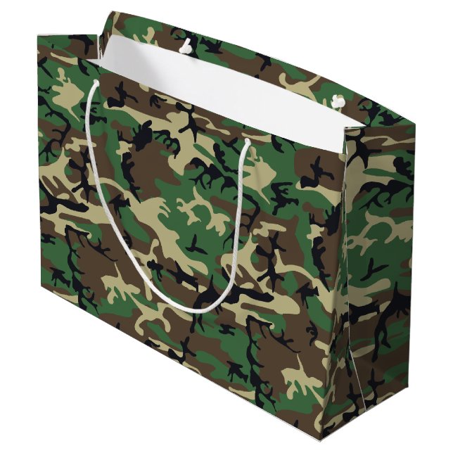 Military Camouflage Large Gift Bag (Back Angled)