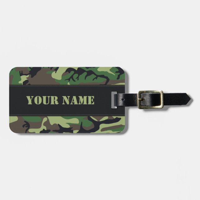 Military Camouflage Luggage Tag (Front Horizontal)