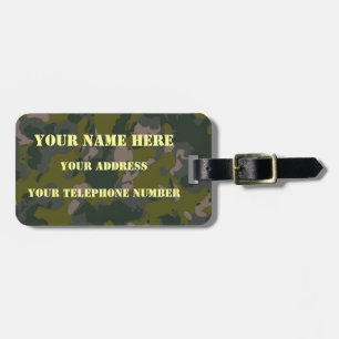 Military camouflage luggage tag