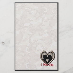 Military Camouflage "Miss You" Stationery