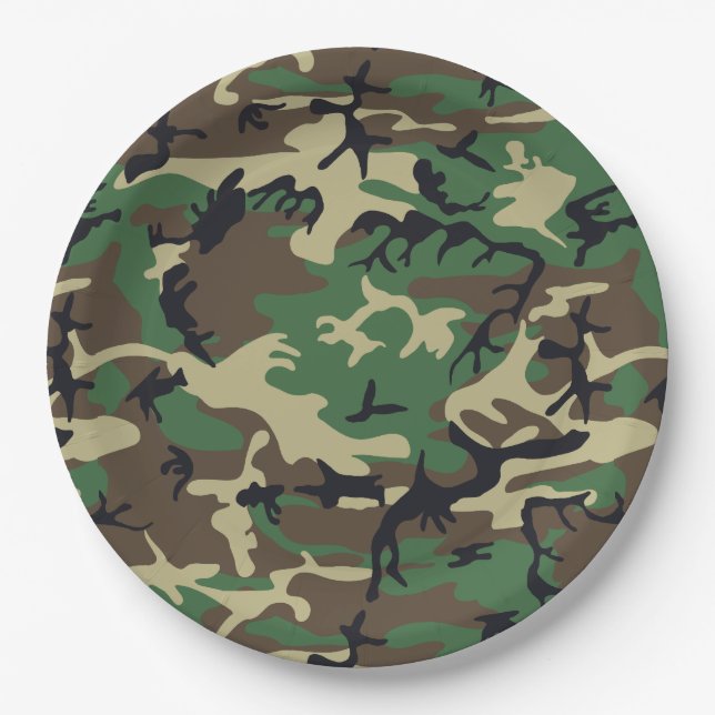 Military Camouflage Paper Plate (Front)