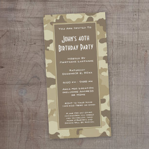 Military Camouflage Party Invitation