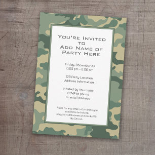 Military Camouflage Party Invitation