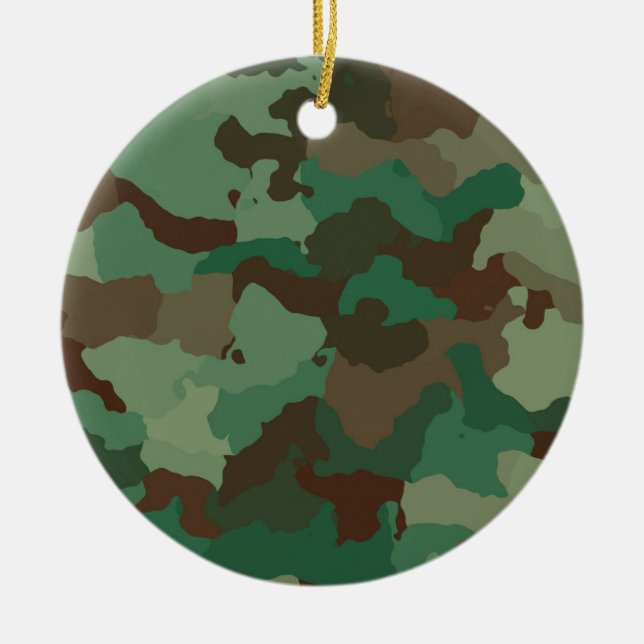 Military Camouflage Pattern (Armed Forces) Ceramic Tree Decoration (Front)