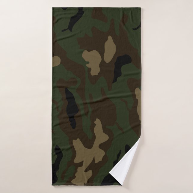military camouflage pattern army soldier uniform k bath towel (Bath Towel)