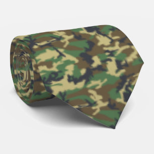 Military Camouflage Pattern - Brown Yellow Green Tie