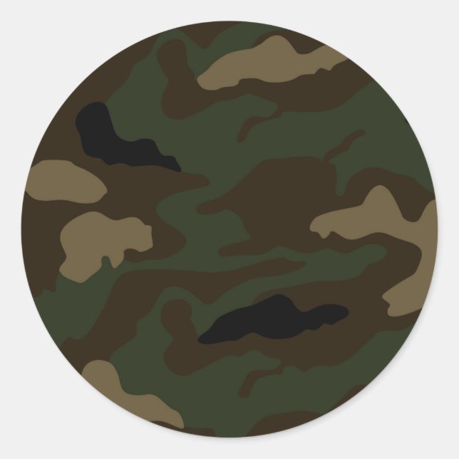 military camouflage pattern classic round sticker (Front)