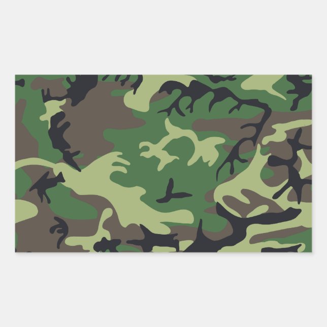 Military Camouflage Rectangular Sticker (Front)