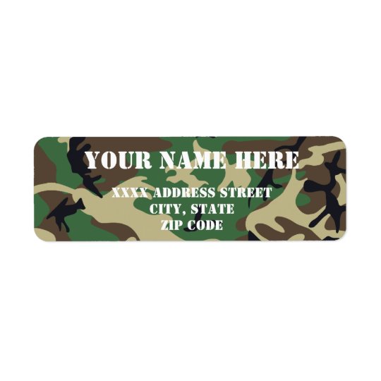 Military Camouflage Return Address Label